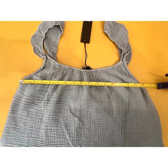 Monrow Cotton Ruffle Tank NEW Size Medium - Picture 9 of 10